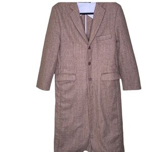 CARZOGLIO long 100% lama plaid coat size M